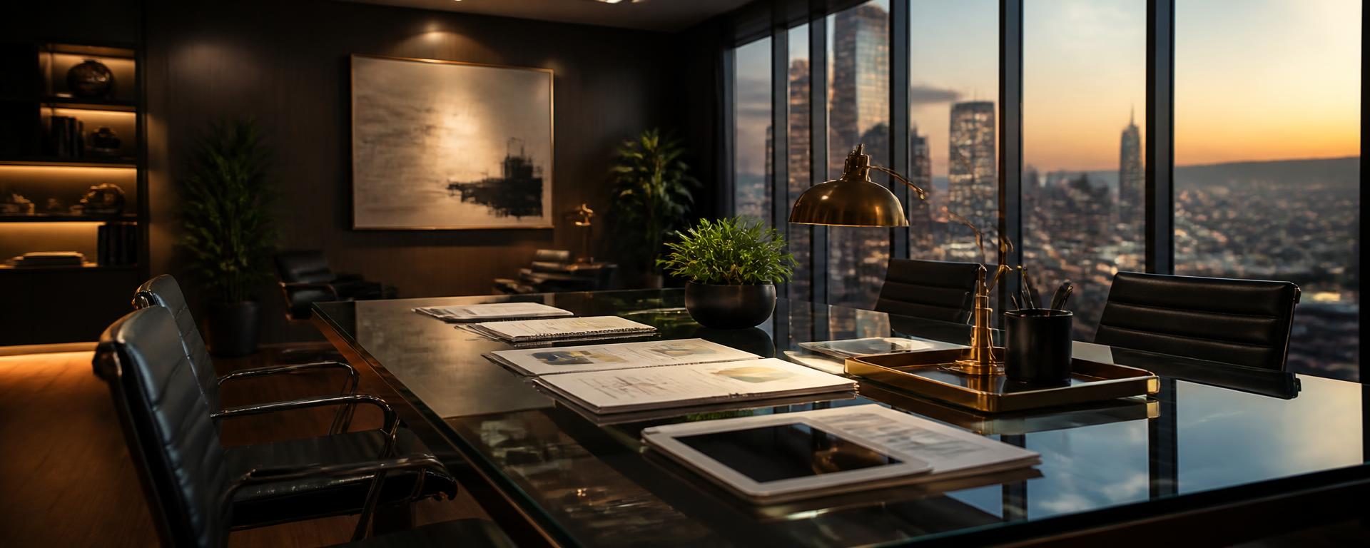 A consultancy boardroom at golden hour — where growth strategy takes shape
